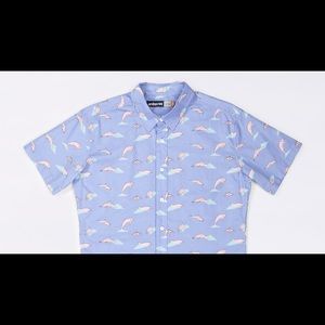 Wildfang Dolphin Button-up XS Blue pink